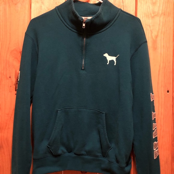 PINK Victoria's Secret Jackets & Blazers - VS Quarter Zip Pullover. Beautiful Teal Color.